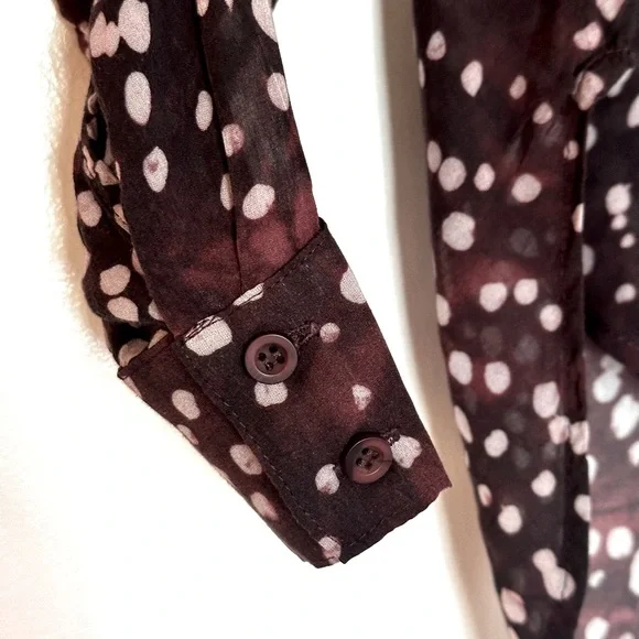 Bella Dahl Polka Dot Flowy Button Down Blouse - Picture 6 of 8